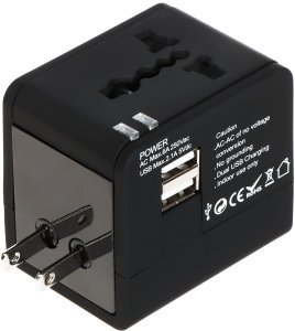Delock UNIWERSALNA PRZEJŚCIÓWKA SIECIOWA Z ZASILACZEM USB ASP-100/230V+USB 5