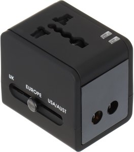 Delock UNIWERSALNA PRZEJŚCIÓWKA SIECIOWA Z ZASILACZEM USB ASP-100/230V+USB 7