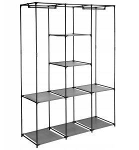 Szafa tekstylna z 8 półkami SONIA antracyt z kurtyną 7