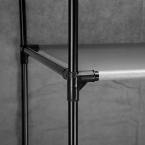 Szafa tekstylna z 8 półkami SONIA antracyt z kurtyną 9