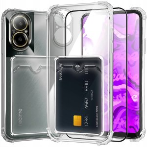 Etui do Realme C67 4G (Pancerne, Przezroczyste, Miejsce na Kartę)   Szkło 1