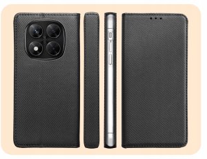 ETUI Z KLAPKĄ DO REDMI NOTE 14 PRO 5G / 14 PRO PLUS 5G CZARNE MAGNETYCZNE 6