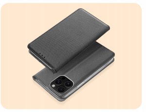 ETUI Z KLAPKĄ DO APPLE IPHPNE 16 PRO MAX CZARNE ZAMYKANE MAGNETYCZNE KABURA 2