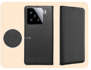ETUI Z KLAPKĄ DO XIAOMI 15 CZARNE ZAMYKANE MAGNETYCZNE KABURA FUTERAŁ CASE 4