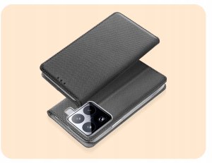 ETUI Z KLAPKĄ DO XIAOMI 15 PRO CZARNE ZAMYKANE MAGNETYCZNE KABURA FUTERAŁ 2