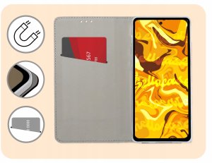 ETUI Z KLAPKĄ DO MOTOROLA MOTO G13 / G23 GRANATOWE ZAMYKANE MAGNETYCZNE 3