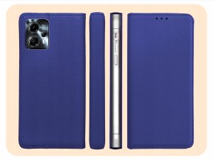 ETUI Z KLAPKĄ DO MOTOROLA MOTO G13 / G23 GRANATOWE ZAMYKANE MAGNETYCZNE 6