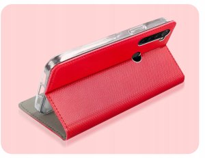 ETUI Z KLAPKĄ DO XIAOMI REDMI NOTE 8T CZERWONE MAGNETYCZNE KABURA CASE 5