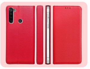 ETUI Z KLAPKĄ DO XIAOMI REDMI NOTE 8T CZERWONE MAGNETYCZNE KABURA CASE 6