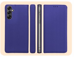 ETUI Z KLAPKĄ DO SAMSUNG GALAXY A14 4G / 5G GRANATOWE ZAMYKANE MAGNETYCZNE 6