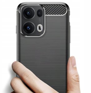 Etui do Oppo Reno13 Pro 5G (Czarne, Pancerne, Karbon, Pokrowiec, Plecki) 3
