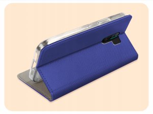 Hello Case ETUI Z KLAPKĄ DO XIAOMI REDMI 9 GRANATOWE MAGNETYCZNE ZAMYKANE KABURA CASE 5