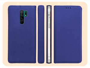 Hello Case ETUI Z KLAPKĄ DO XIAOMI REDMI 9 GRANATOWE MAGNETYCZNE ZAMYKANE KABURA CASE 6