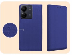 Hello Case ETUI Z KLAPKĄ DO XIAOMI REDMI 13C / 5G / POCO C65 GRANATOWE MAGNETYCZNE 4