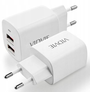 Ładowarka Sieciowa Szybka 2x USB VIDVIE PLE250 2.4A 5V Smart ID Fast Biała 2