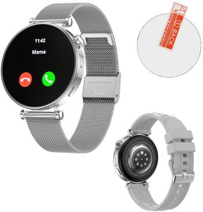 Smartwatch zegarek damski HK-41 srebrny AMOLED 1