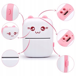 DRUKUŚ Drukarka termiczna dziecięca różowa 4