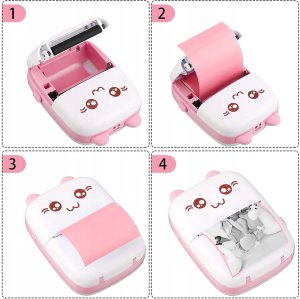 DRUKUŚ Drukarka termiczna dziecięca różowa 6