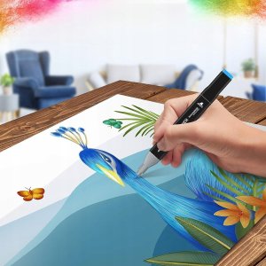 Kolorowe markery , flamastry dwustronne zestaw168szt czarne 6