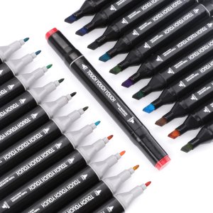 Kolorowe markery , flamastry dwustronne zestaw168szt czarne 7