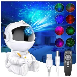 Lampa nocna projektor UNIVERSE astronauta biały 1