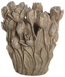 Wazon Home ESPRIT Szary Cement Tulipan 29 x 27 x 32 cm 1