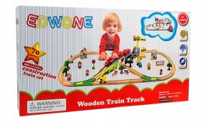 Ogromna Kolejka Drewniana Elektryczna Żuraw Pociąg 3