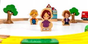 Ogromna Kolejka Drewniana Elektryczna Żuraw Pociąg 6