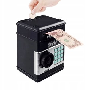 Sejf Skarbonka Bankomat Na Monety Banknoty + Pin 2