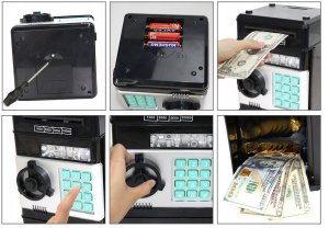 Sejf Skarbonka Bankomat Na Monety Banknoty + Pin 4