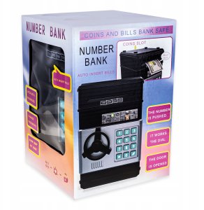 Sejf Skarbonka Bankomat Na Monety Banknoty + Pin 10