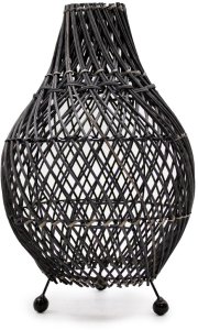 Lampa rattanowa stołowa - Czarna 1