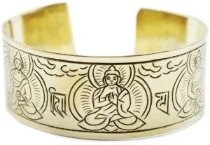 Mosiężna Tybetańska Bransoletka - Five Buddha 1