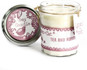 Sojowa świeca w słoiku - Tea and Roses 1