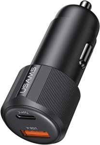 Ładowarka samochodowa USAMS YT Series CC283 60W 1xUSB-A 1xUSB-C czarny 6