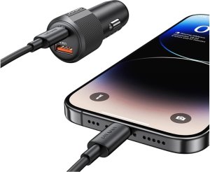 Ładowarka samochodowa USAMS YT Series CC283 60W 1xUSB-A 1xUSB-C czarny 7