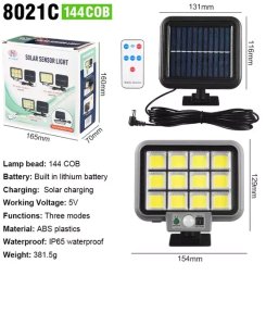 Naświetlacz Halogen solarny 30w pilot, czujnik ruchu i zmierzchu 8cob 9