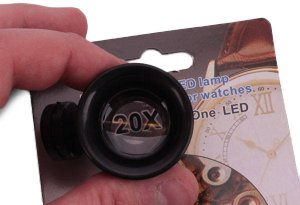 Lupa jubilerska kieszonkowa do oka 20x dioda led 8