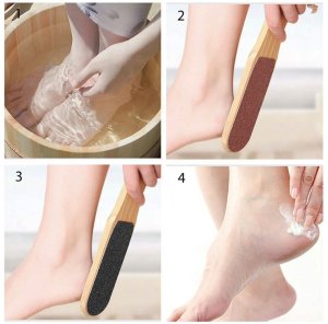 Tarka drewniana do stóp pięt pumeks dwustronna 4