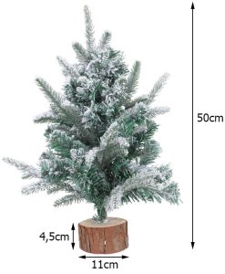 Choinka sztuczna śnieg mała 50cm ozdobna na biurko 7