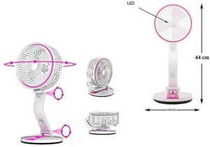 Wentylator wiatrak składany bezprzewodowy lampka biurkowy stojący na biurko 4