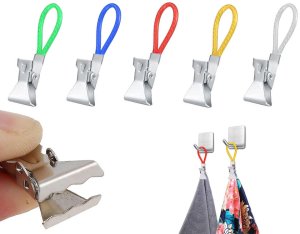 5x haczyki wieszaki klipsy żabki do łazienki ręczniki zestaw ścierki 4