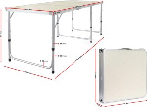 Stolik turystyczny składany stół ogrodowy uchwyt duży 180x60 walizka 2