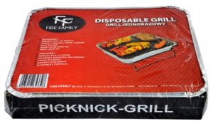 Grill jednorazowy turystyczny z węglem drzewnym i podpałką 1