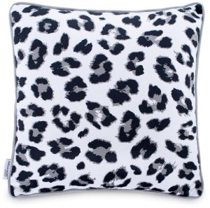 AmeliaHome Poduszka dekoracyjna WILD nadruk lampart 45x45 biała+czarna 1