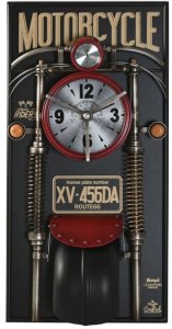 Zegar Ścienny Home ESPRIT Czarny Czerwony Złoty PVC Metal Motocykl Vintage 60 x 18 x 120 cm 1