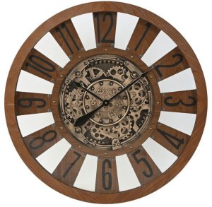 Zegar Ścienny Home ESPRIT Naturalny Drewno Metal 80 x 9,5 x 80 cm 1