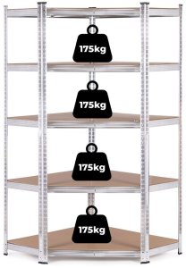 Regał magazynowy narożny 180x90x40 cm stal galwanizowana 5 półek 875 kg ModernHome 1