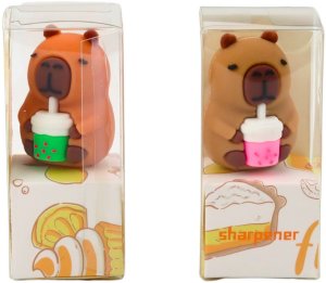 Strugaczka Kapibara Z Kubkiem Szkolna Biurowa Brązowa LEAN 3