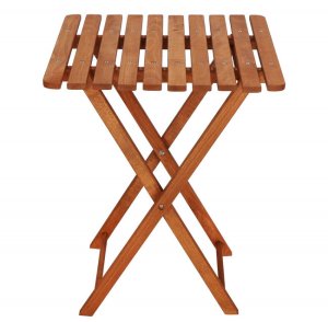 Meble ogrodowe składane drewniane na balkon stół i dwa krzesła impregnowane brązowe UNIWERSALNY 17